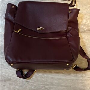 Freshly Picked Maroon Leather Baby Bag